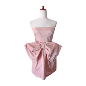 NWT RED‎ Valentino Pink Strapless Mini Cocktail Dress Size 42/US8